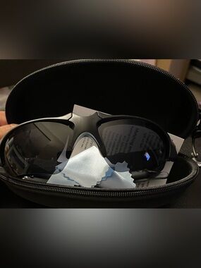 PIONEER Black Polarized VR/AR Protective Sunglasses with Zip Case